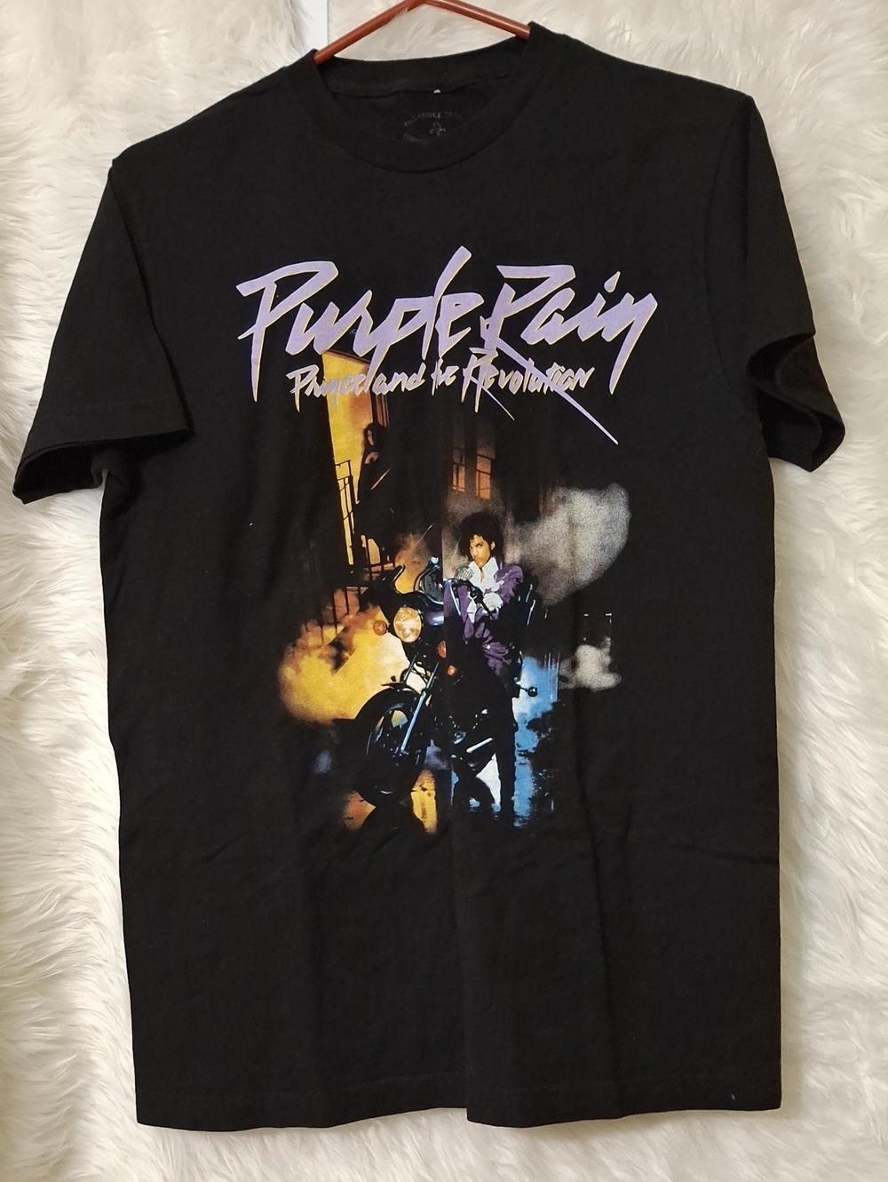 Black Purple Rain Graphic Tee - Unbranded